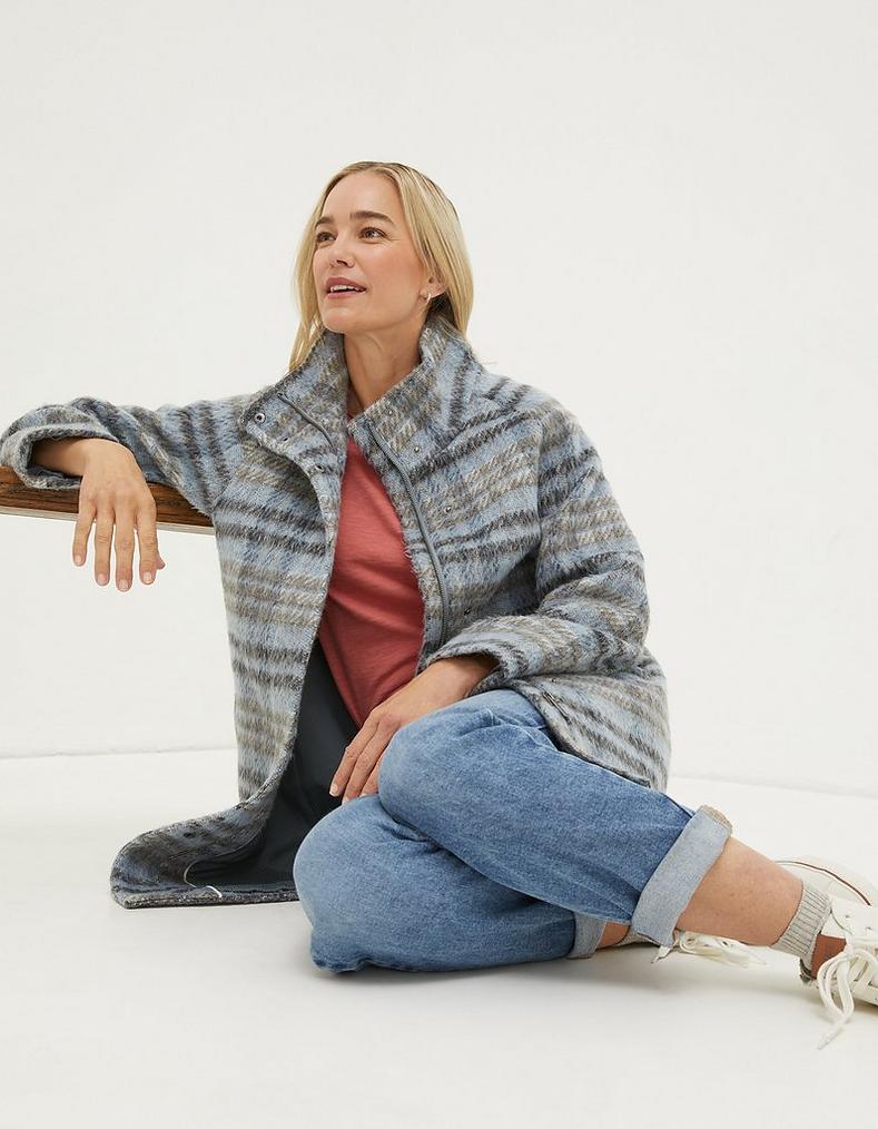 Freya Wool Blend Check Coat