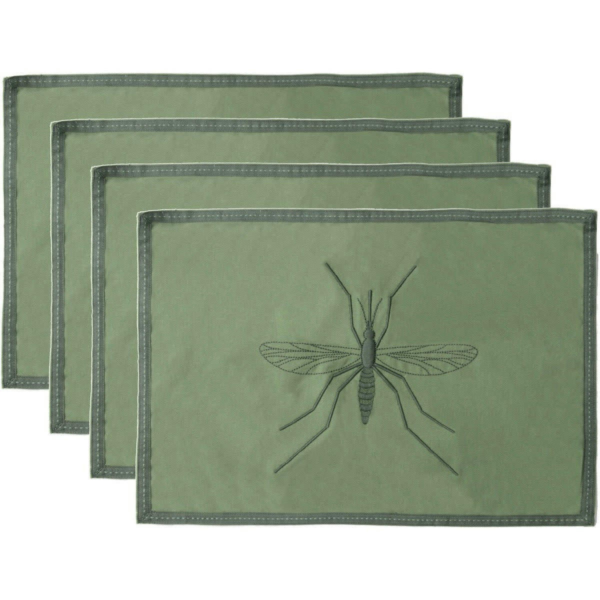 MOSQUITO - Sets de table (x4) coton  35x50 vert lichen