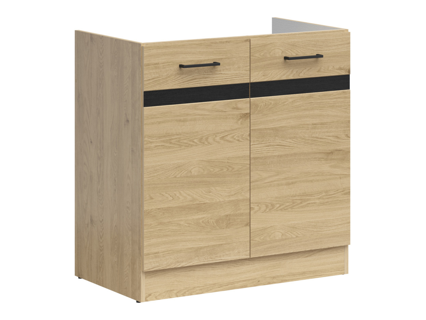 Szafka kuchenna pod zlewozmywakJunona Line 80 cm z 2 drzwiami dąb bernstein