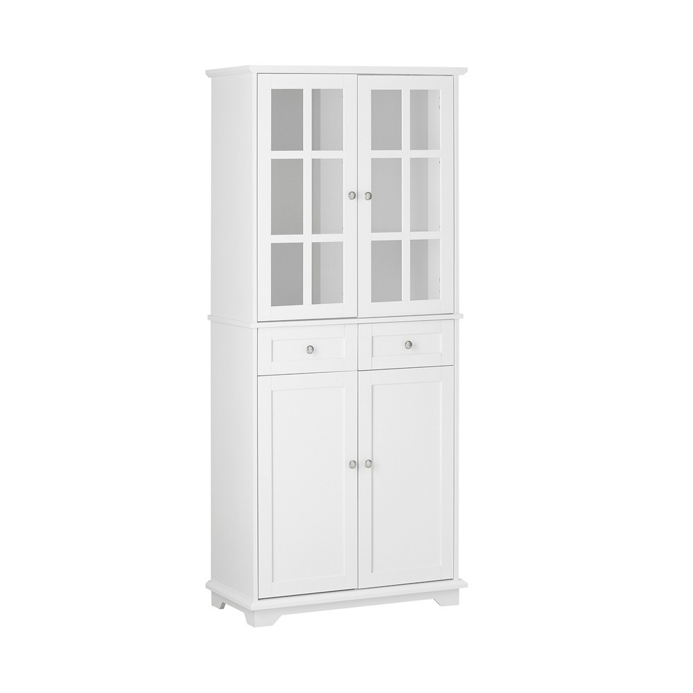 SoBuy Komoda z dwiema szufladami Biały 75x40x175.5cm Nowoczesny FSB76-W
