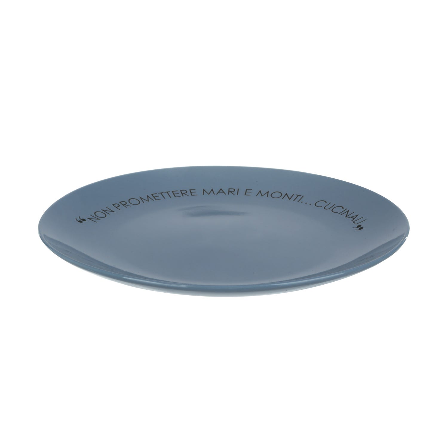Piatto piano blu 27 cm stoneware scritta Quotes