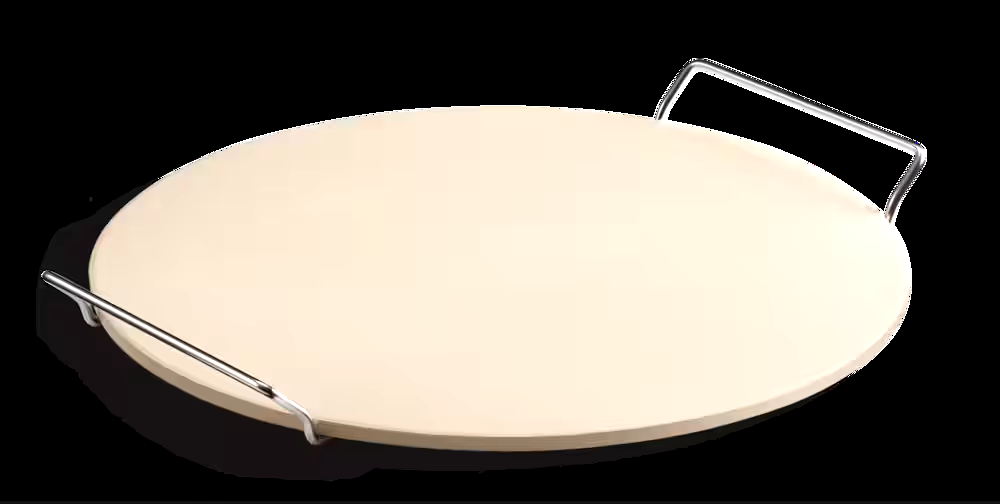 MASTER Chef Ceramic Round Pizza Stone & Serving Rack, 15-in