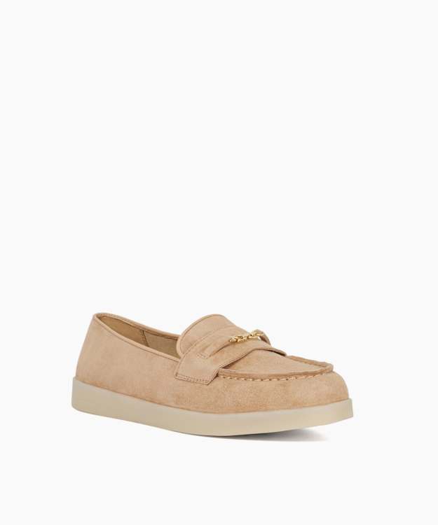 Graciela Sand - Suede Snaffle Trim Casual Loafers