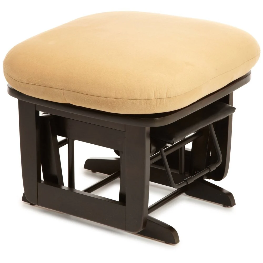 Dutailier Camel Microfiber Gliding Modern Nursing Ottoman