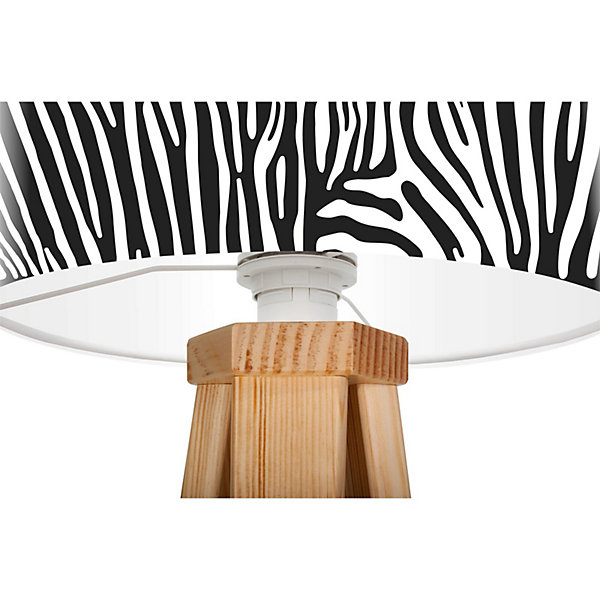 Lampe de chevet stamps foto-292 30 x 30 x 45 cm Bois clair, blanc