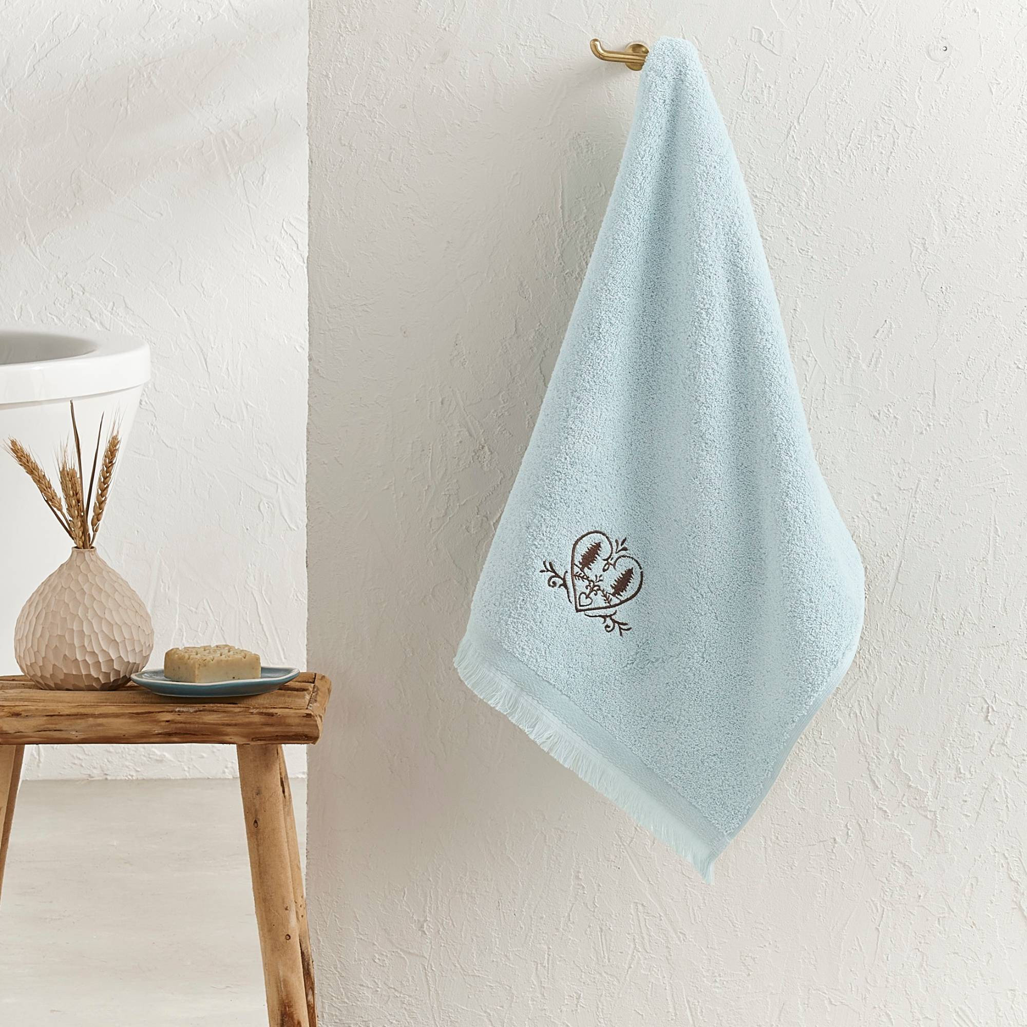 Linge de bain jacquardCoeurs de montagne