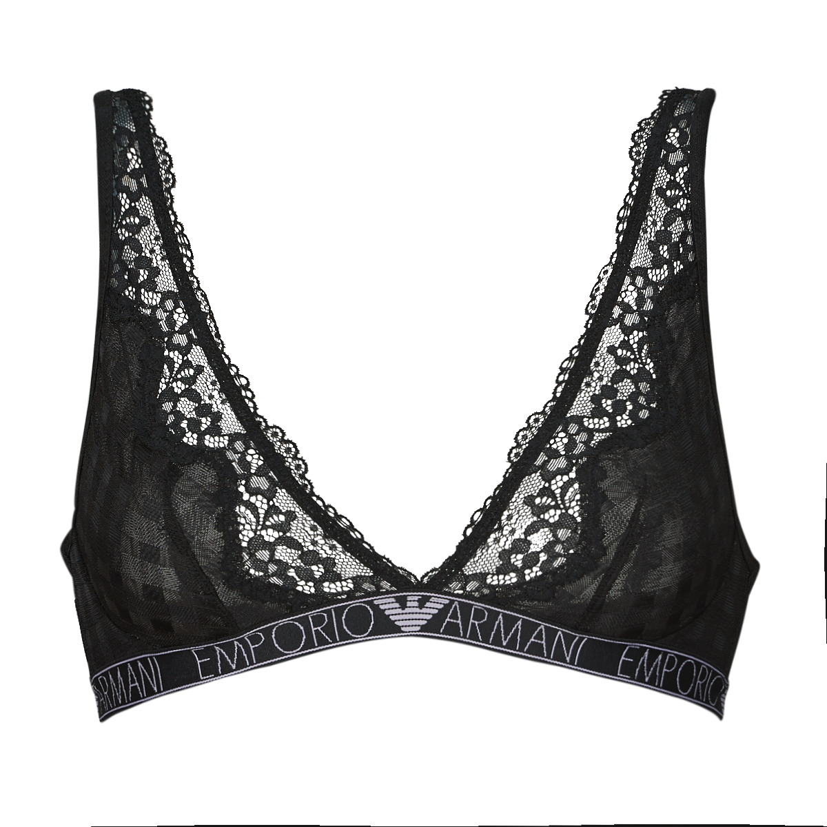 Emporio Armani - VICHY MESH & LACE - Black