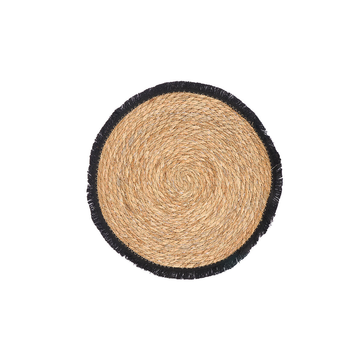 Individual de mesa com franjas preto 38cm