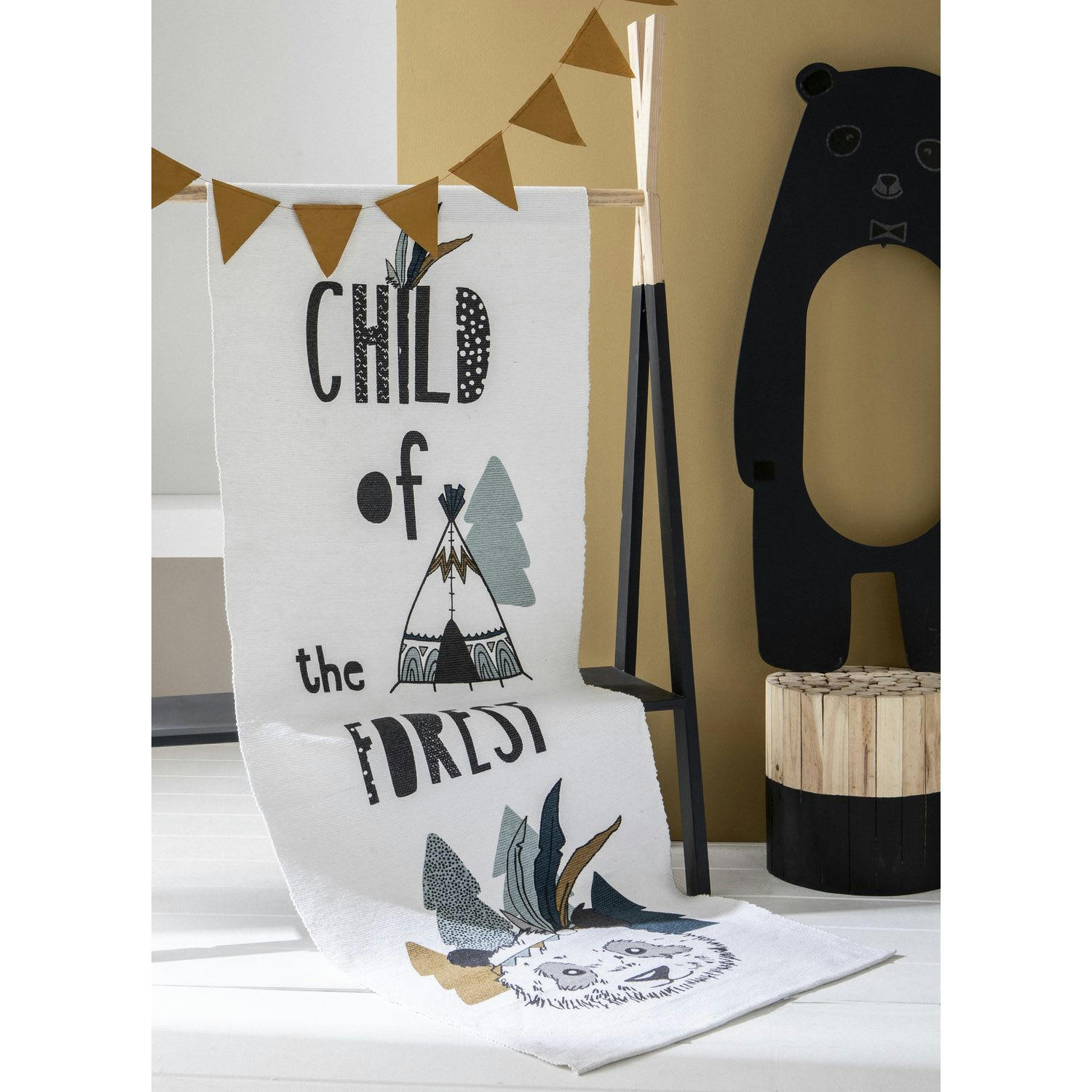 FOREST - Tapis de chambre enfant l. 170 x l. 60 cm blanc