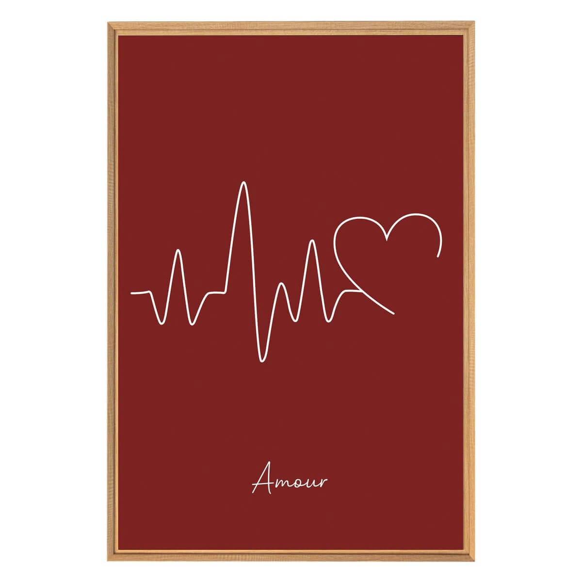 LINE ART - Tableau mural encadré battement amour 65x97 cm