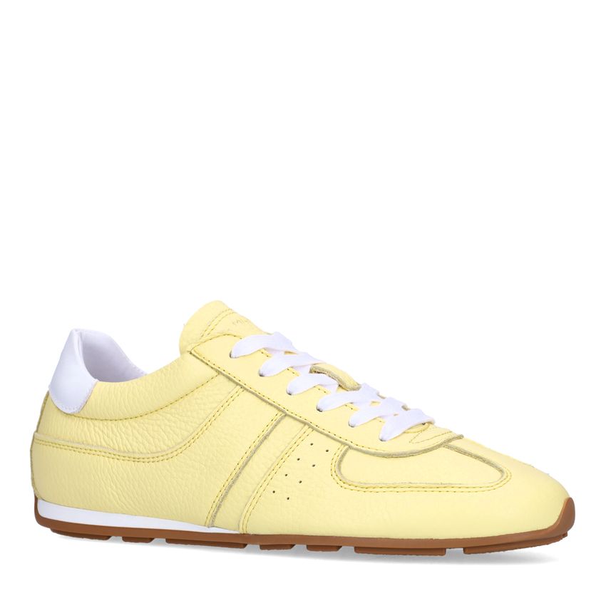 Manfield Gele leren sneakers