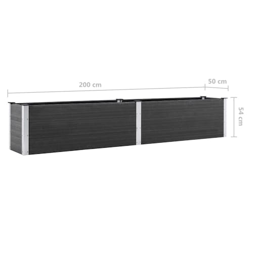 NNEVL Garden Raised Bed 200x50x54 cm WPC Grey
