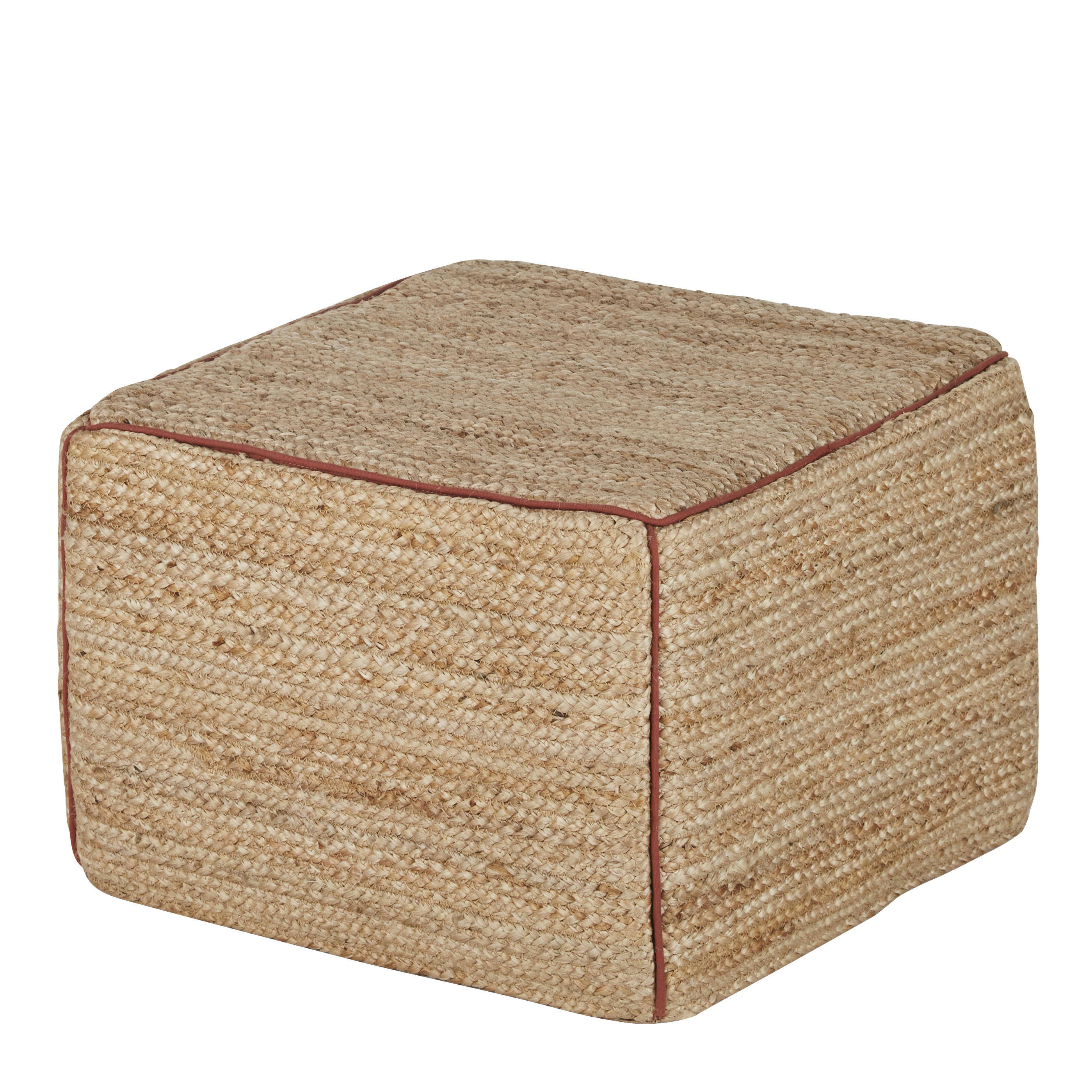 ALICE - Pouf carré en jute tressé bicolore
