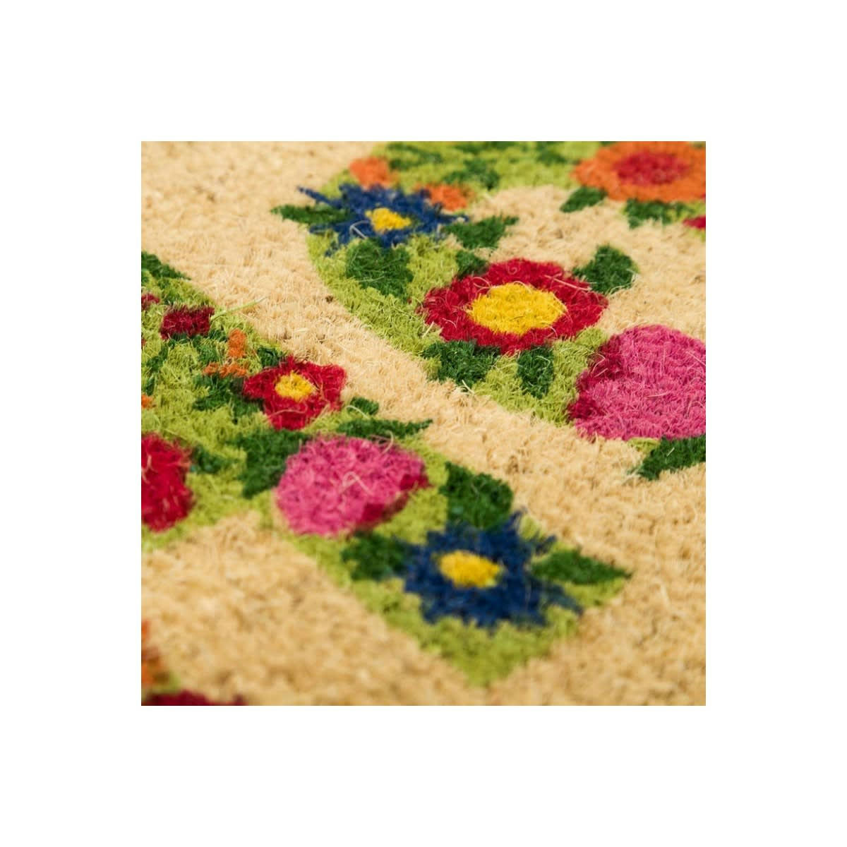 HOME - Paillasson en coco fleuri 60x40
