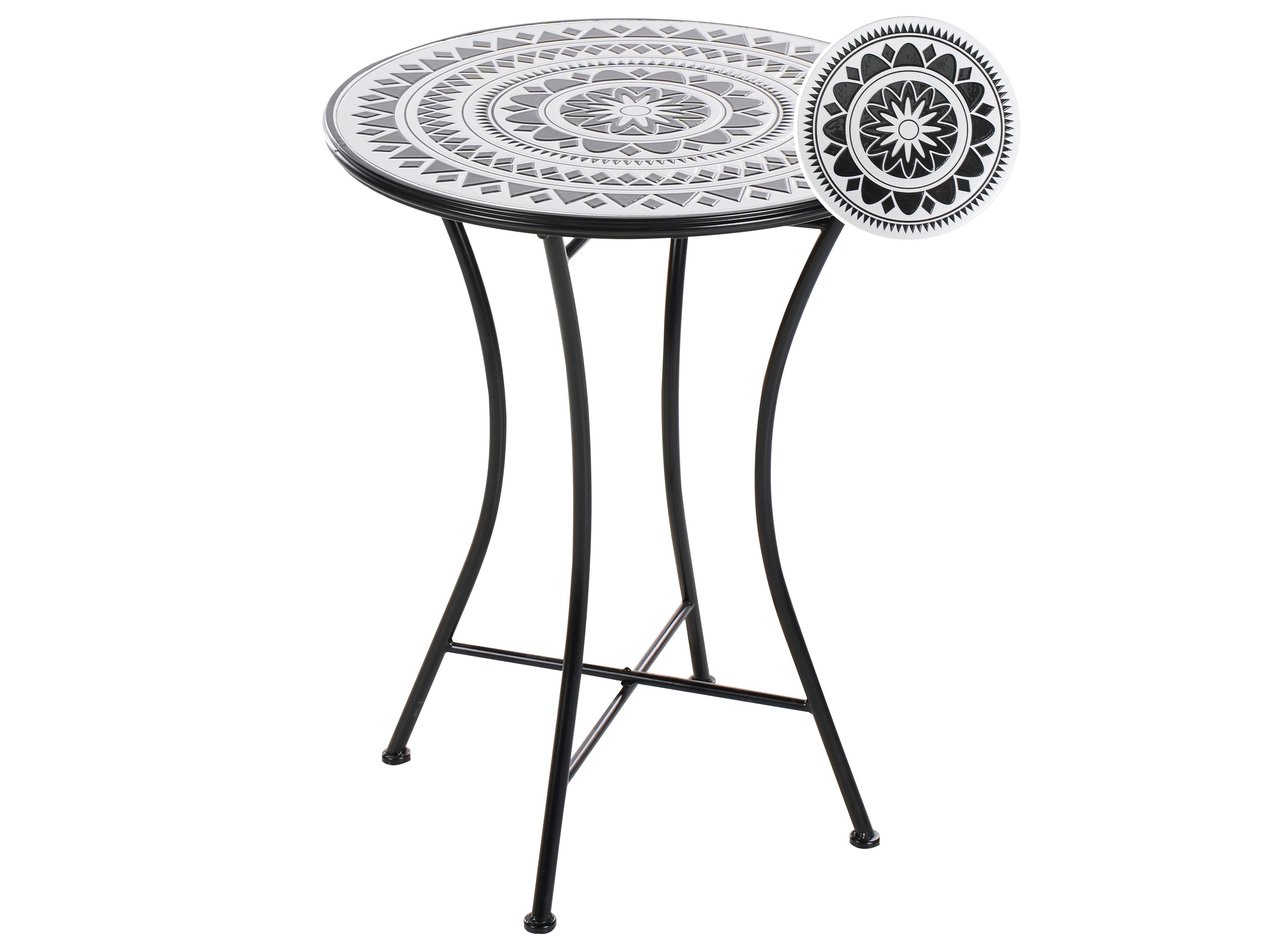 Bistro Set Folding COMISO Metal Black/ White
