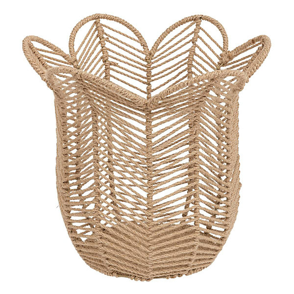Lot de 3 paniers The floral D25/30,8/37,8cm beige - Atmosphera