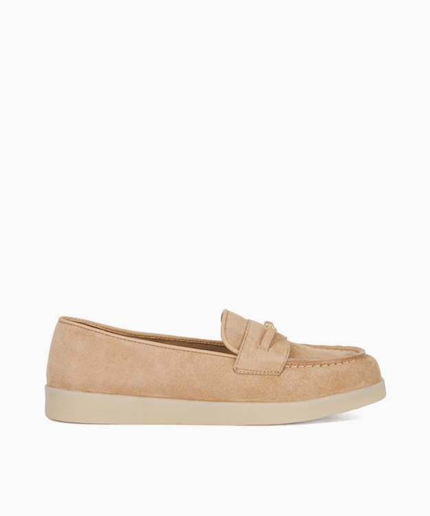 Graciela Sand - Suede Snaffle Trim Casual Loafers