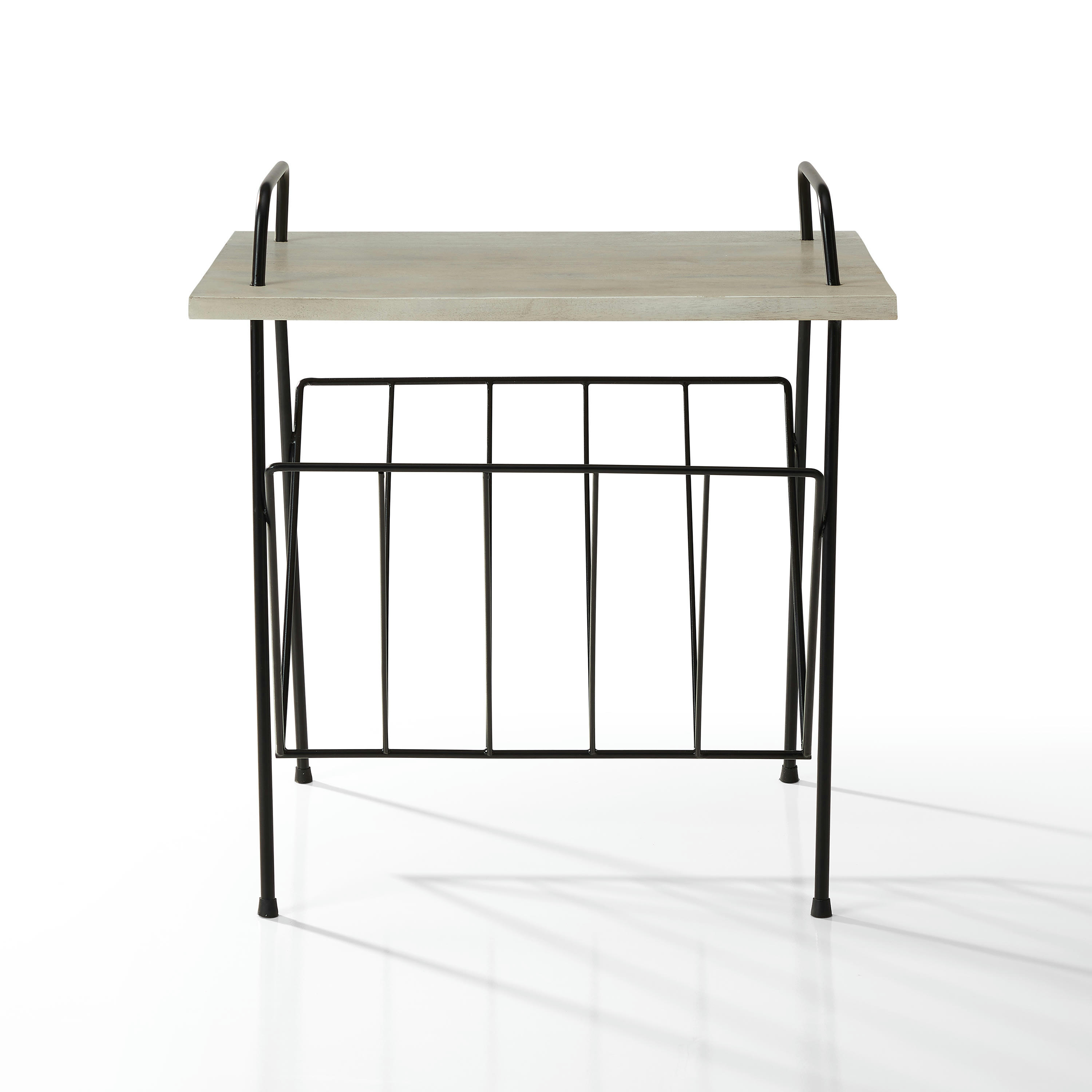 WILTSHIRE - Table en placage Bois de mangue avec rangement pour disques vinyle