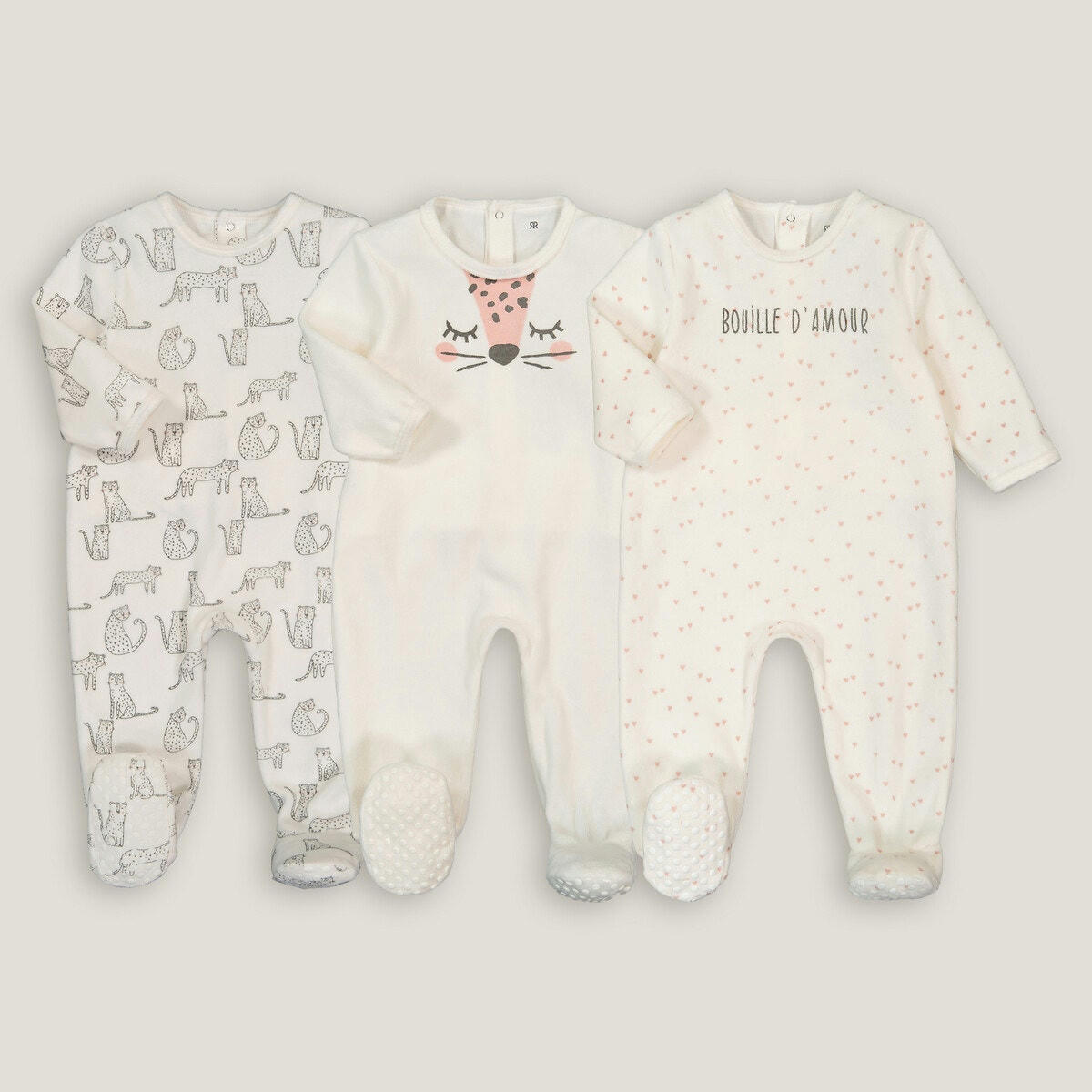 Lot de 3 pyjamas en velours