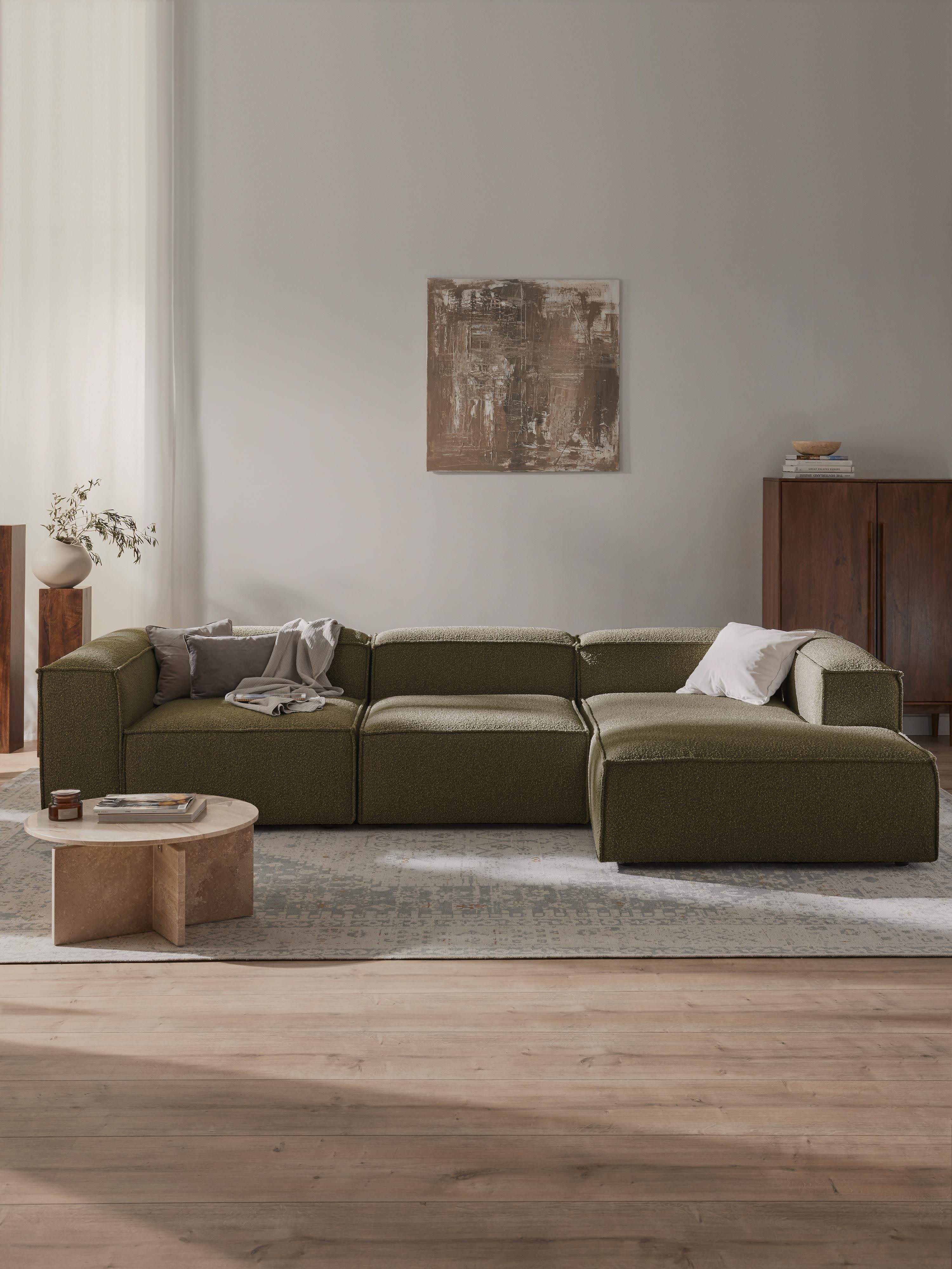 Modulares Bouclé-Ecksofa Lennon (4-Sitzer)