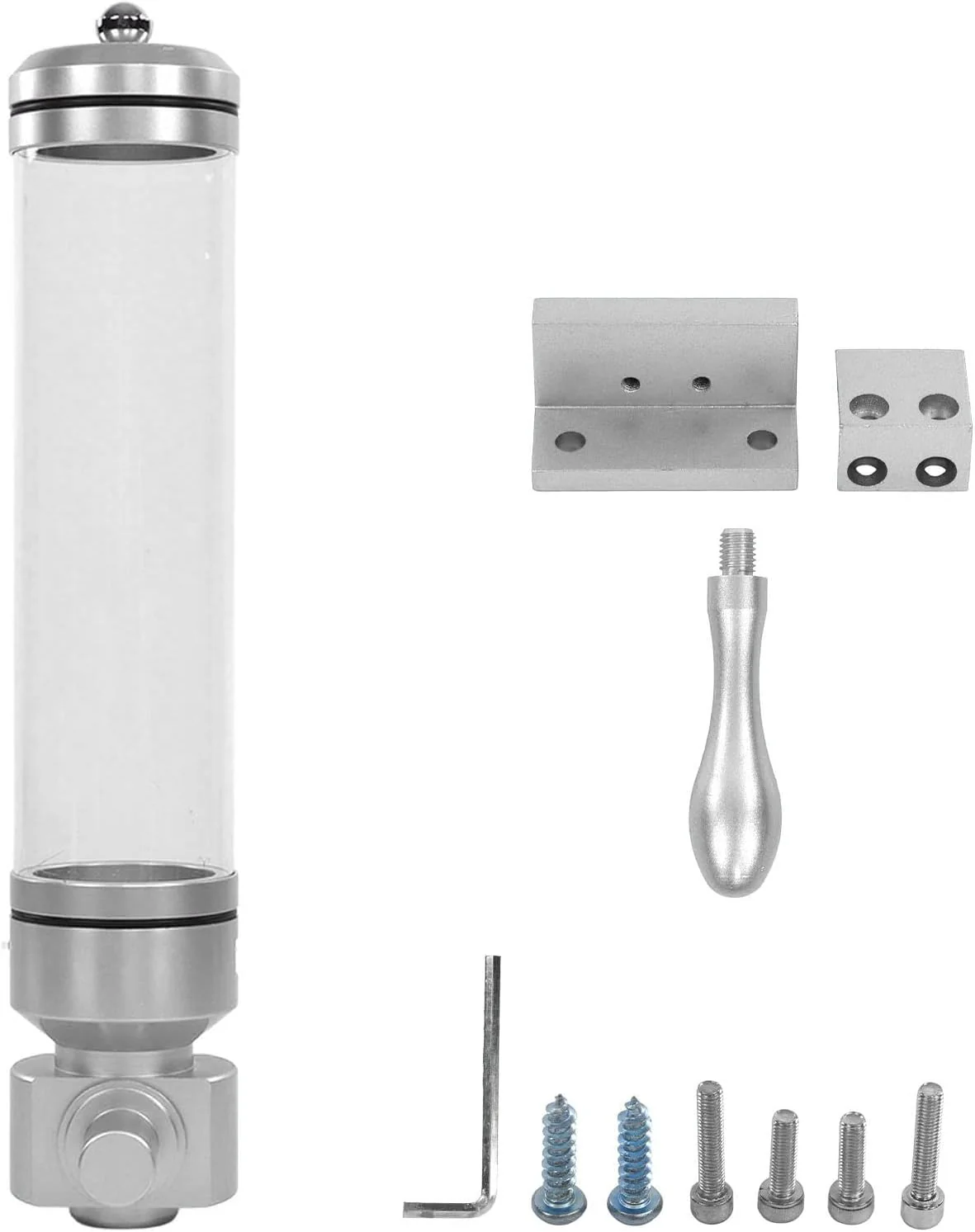 Wall-Mounted Acrylic Coffee Bean Dispenser, Screw Seal, Silver Commercial Coffee Canister(Silver)