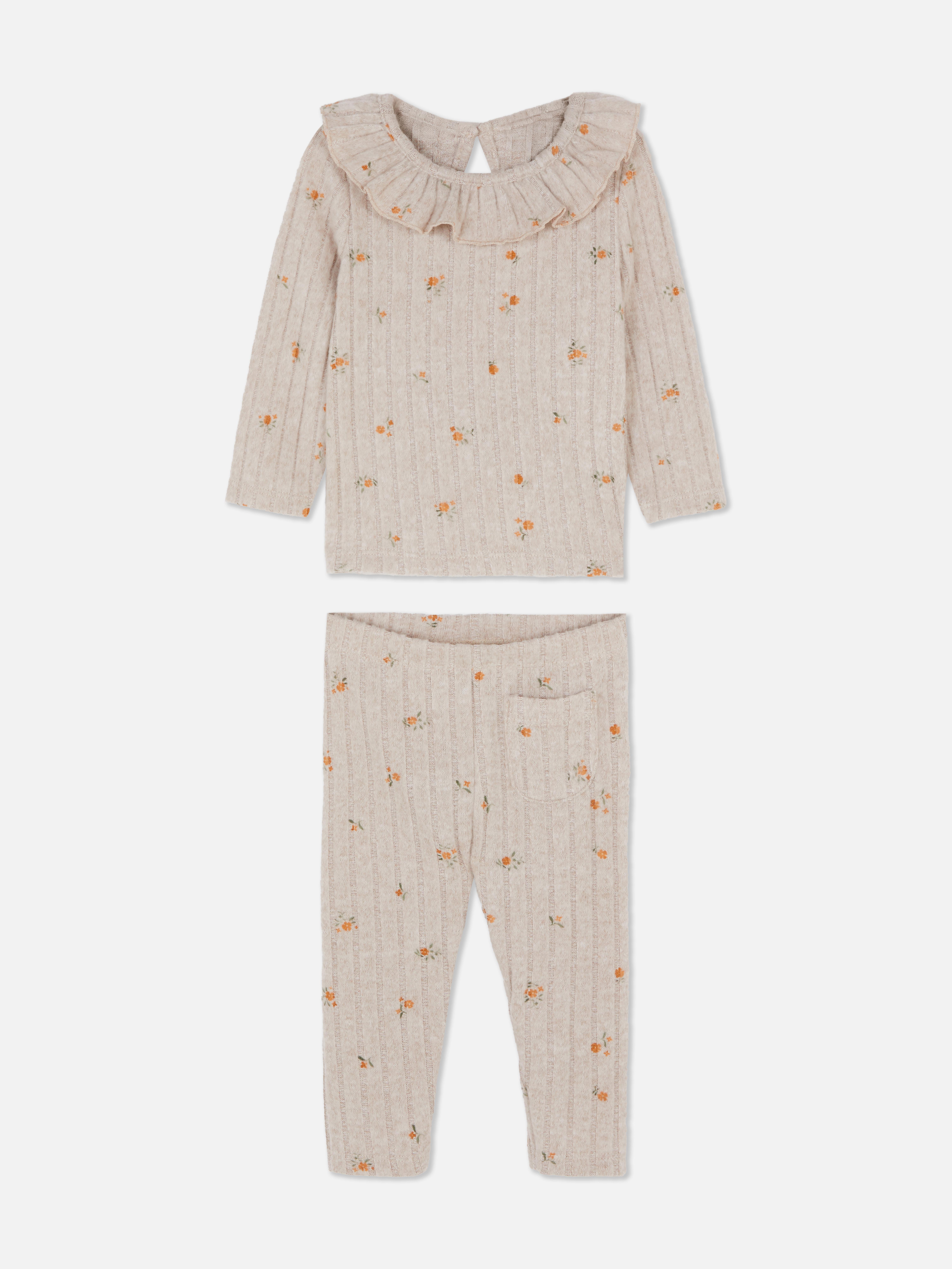 0-36mths | Ribbed Long Sleeve T-Shirt and Leggings Set