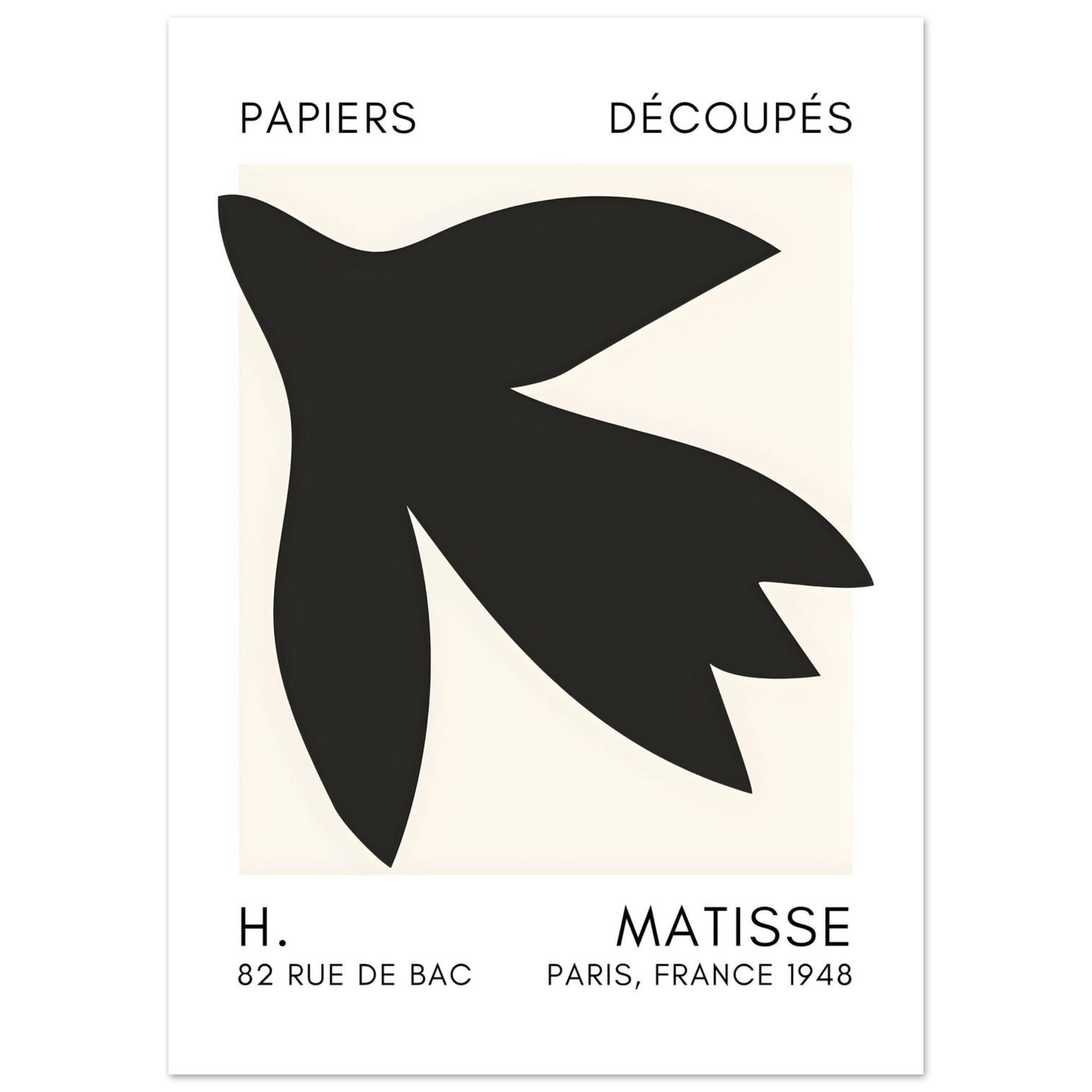 Artfulprints Poster Matisse – Shapes in the air black  - 50x70 cm - Zwart
