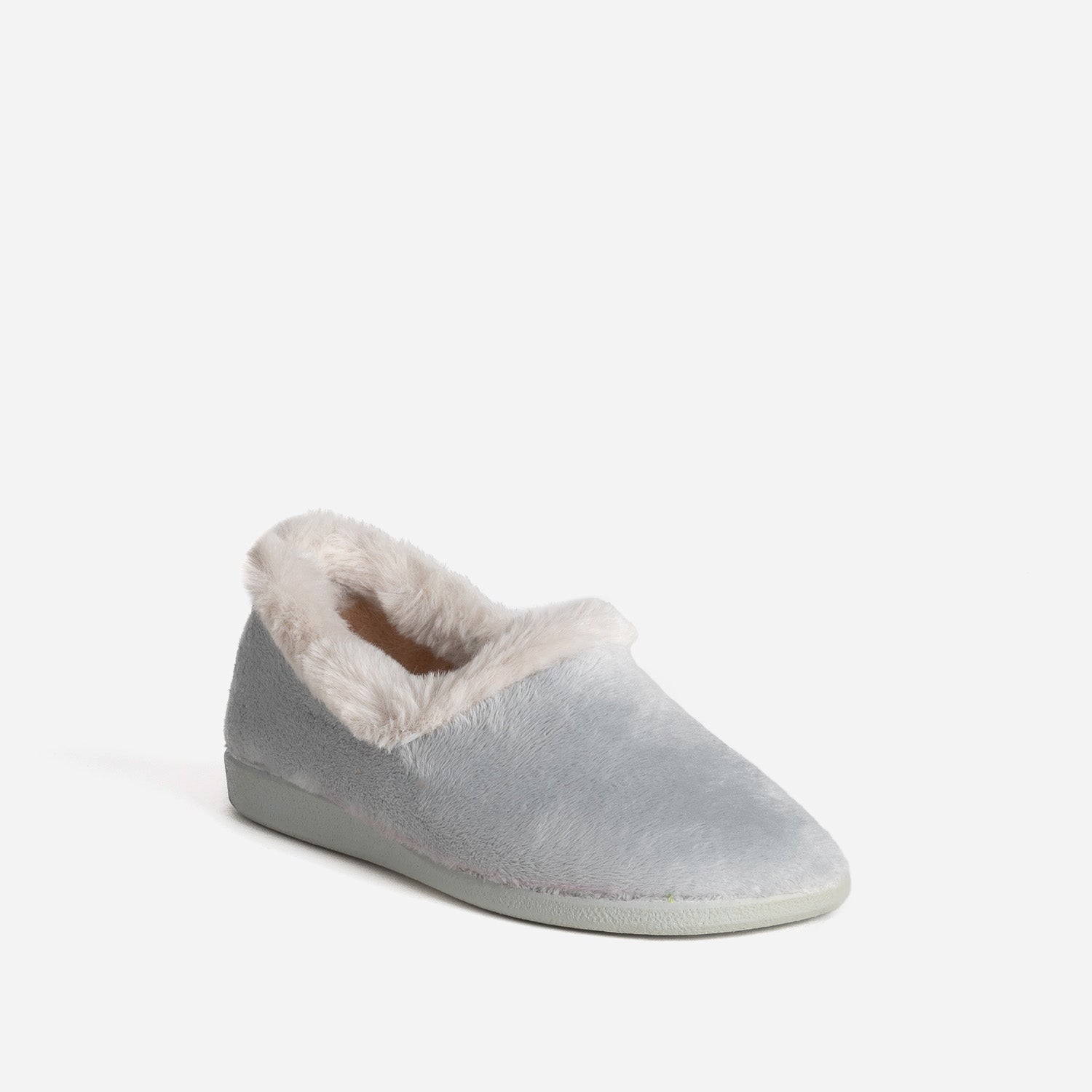 Chausson gris fourré