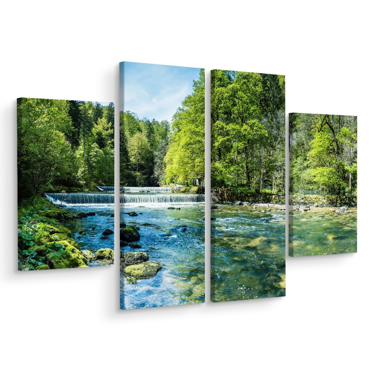 Obraz 4-Częściowy Widok Na Piękny Wodospad 3D 80x60cm