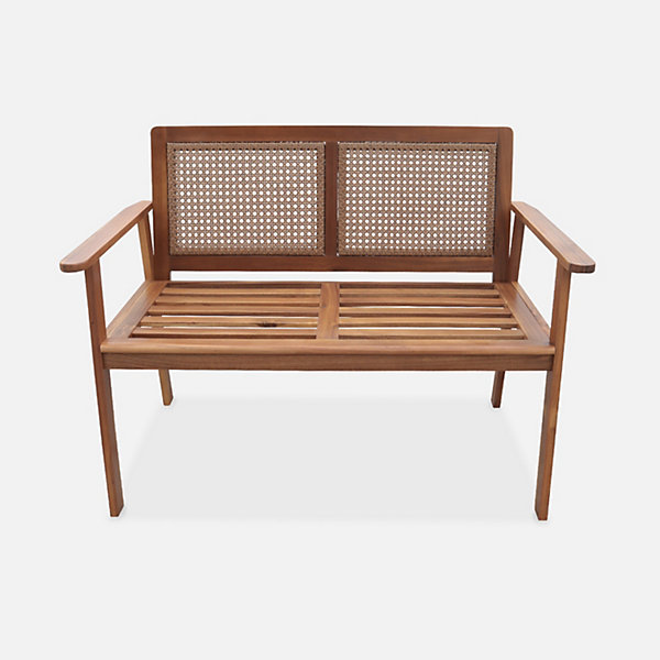 Banc d'extérieur 2 places en bois d'acacia 113x66x86cm MANABI