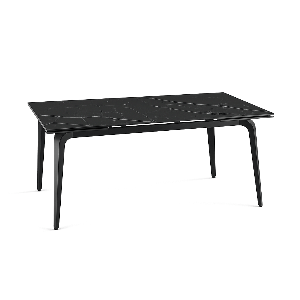 Table extensible céramique noire marbrée 160-240 cm LORA