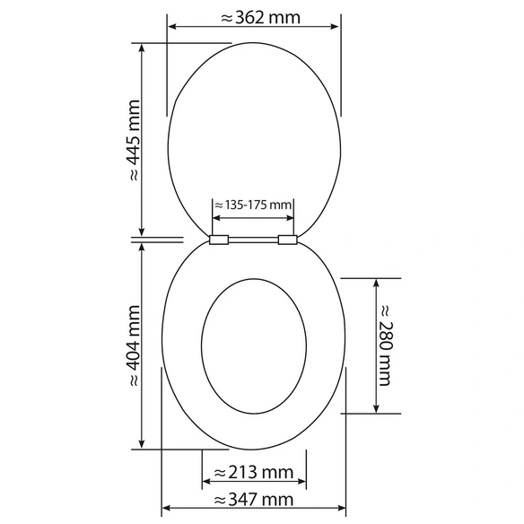 WC-Sitz Duroplast, D-Form mit Softclose-Funktion