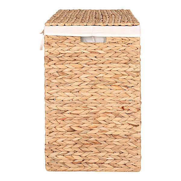 Panier à linge élégant en jacinthe d'eau - 43x32x55 cm, naturel et pratique
