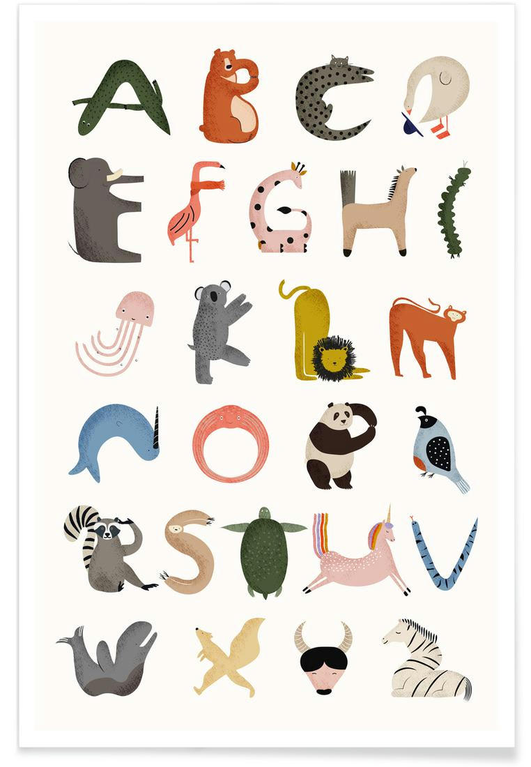 ANIMAL ALPHABET - Affiche multicolore