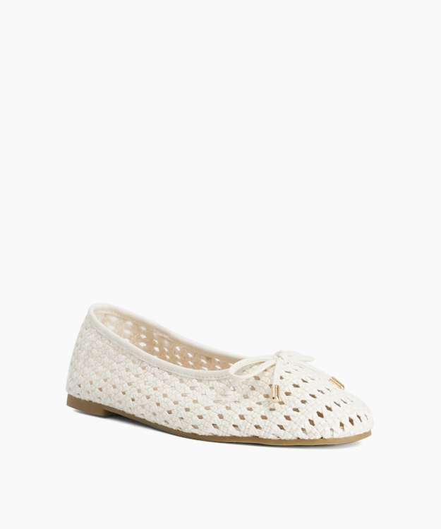 Hypnos Ecru - Woven Raffia Ballet Flats
