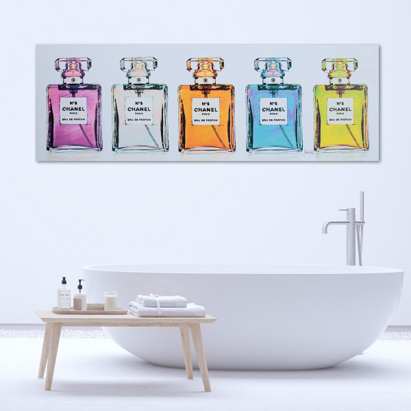 Feeby Obraz na płótnie Kolorowe buteleczki perfum 90x30