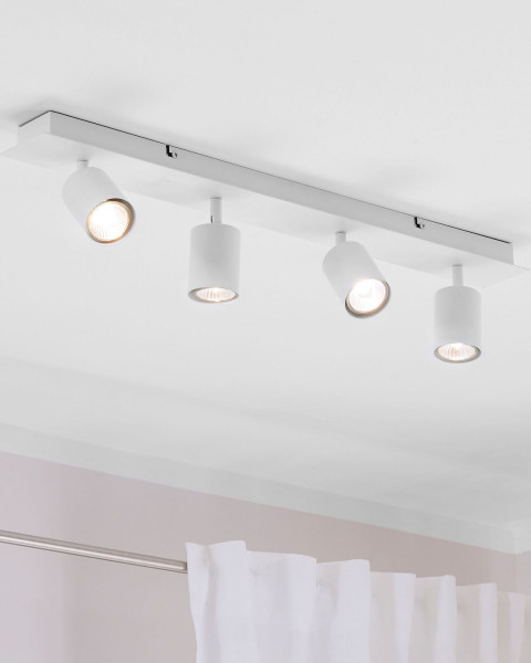 Lampa sufitowa 4 światła metalowe biała