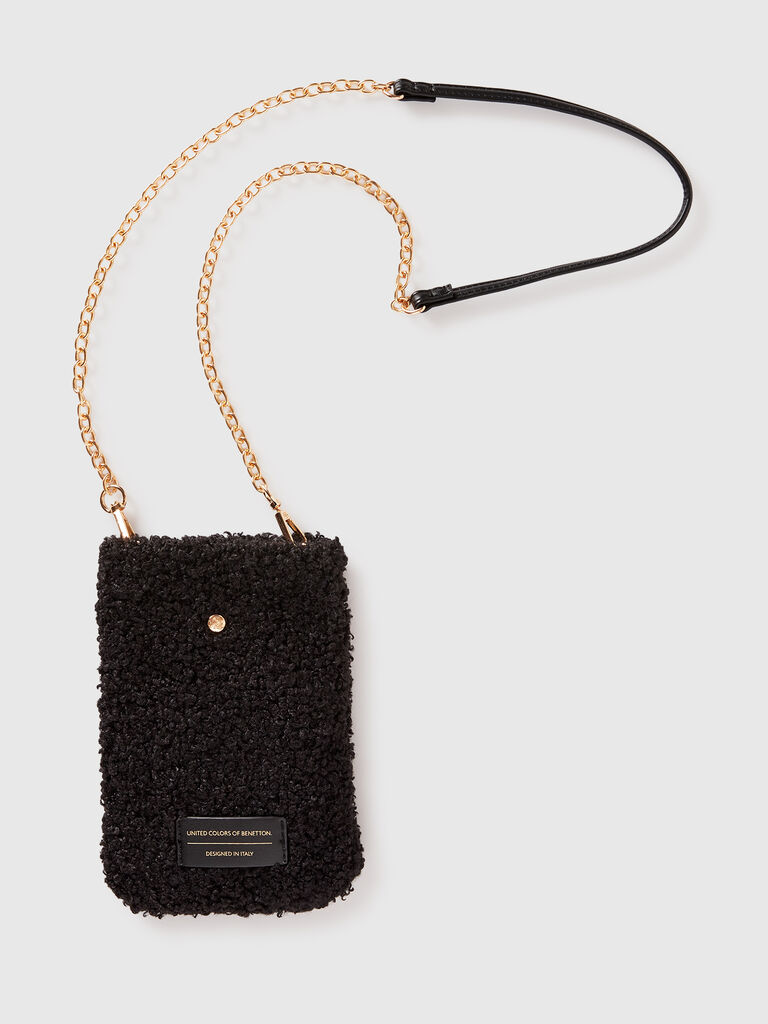 Faux fur cell phone holder