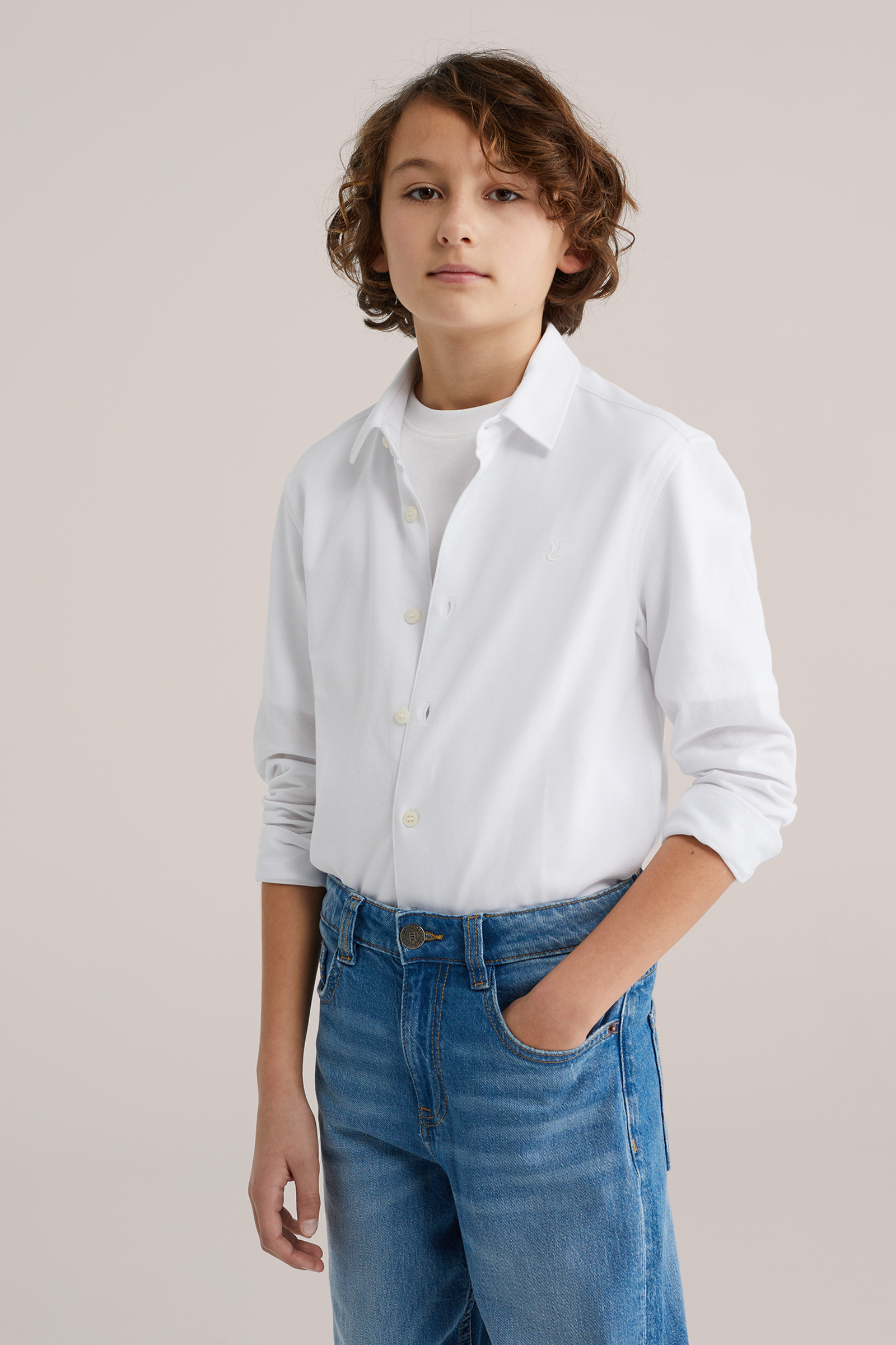 Jongens jersey overhemd met embroidery