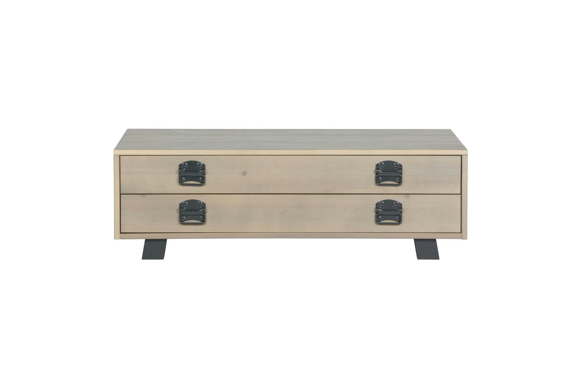 DERBY - Table basse en chêne massif beige