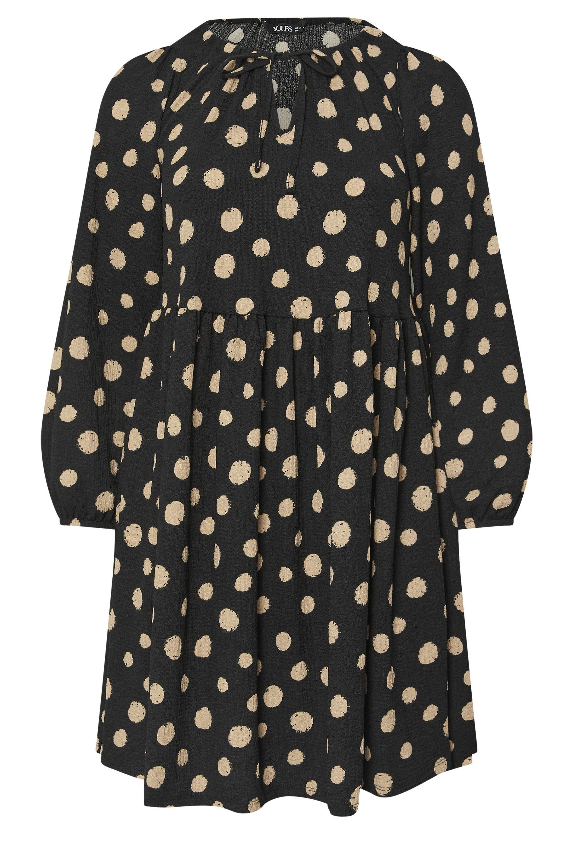 Yours Dot Print Tie Neck Dress