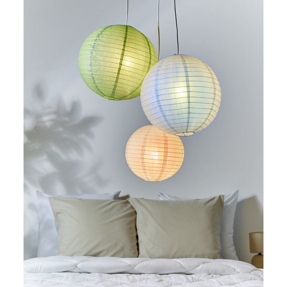 Suspension boule chinoise papier vert - Ø40xH38cm