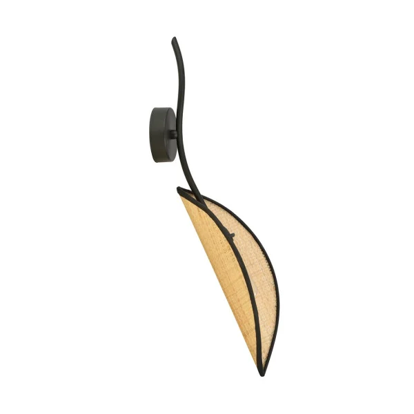 Kinkiet Lotus K1 Black/Rattan Dyskretne Miękkie Światło