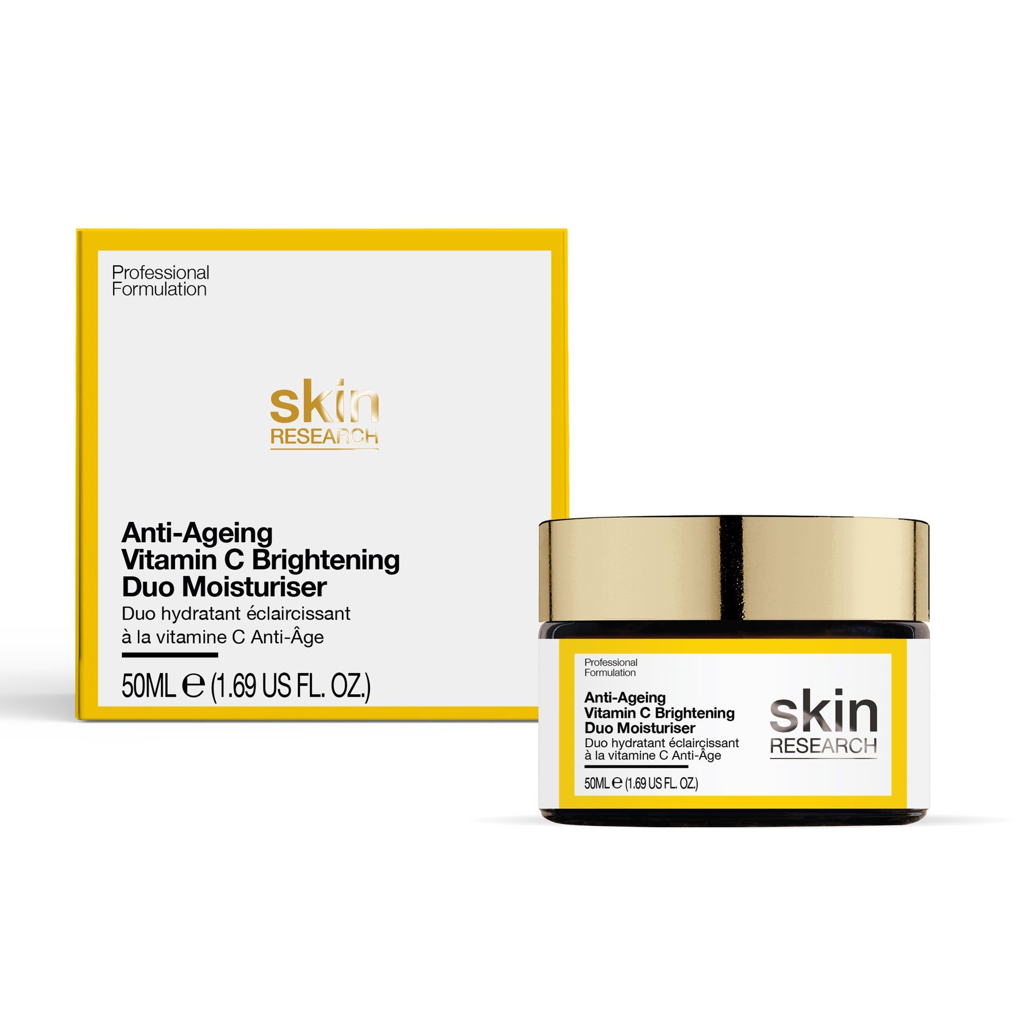 Skin Research Anti-Ageing Vitamin C Brightening Duo Moisturiser 50ml for Brightening and Even Skin Tone