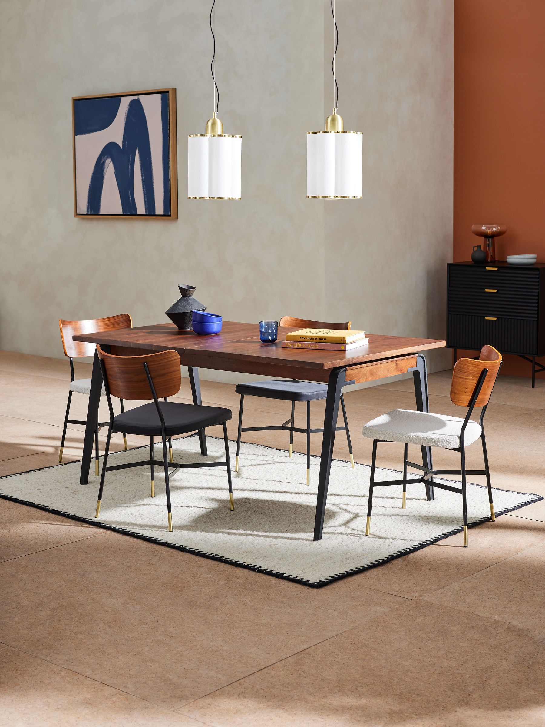 Lucien 6 to 8 Extending Dining Table in Dark Mango Wood