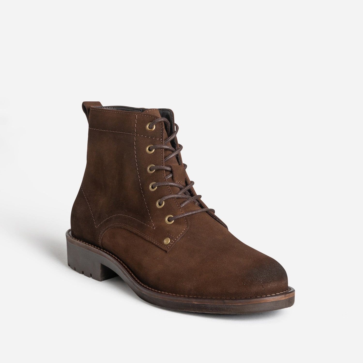 Bottine marron cuir velours