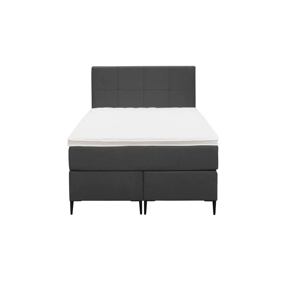 Boxspring Liv geblokt - antraciet - 120x200 cm - slanke poot