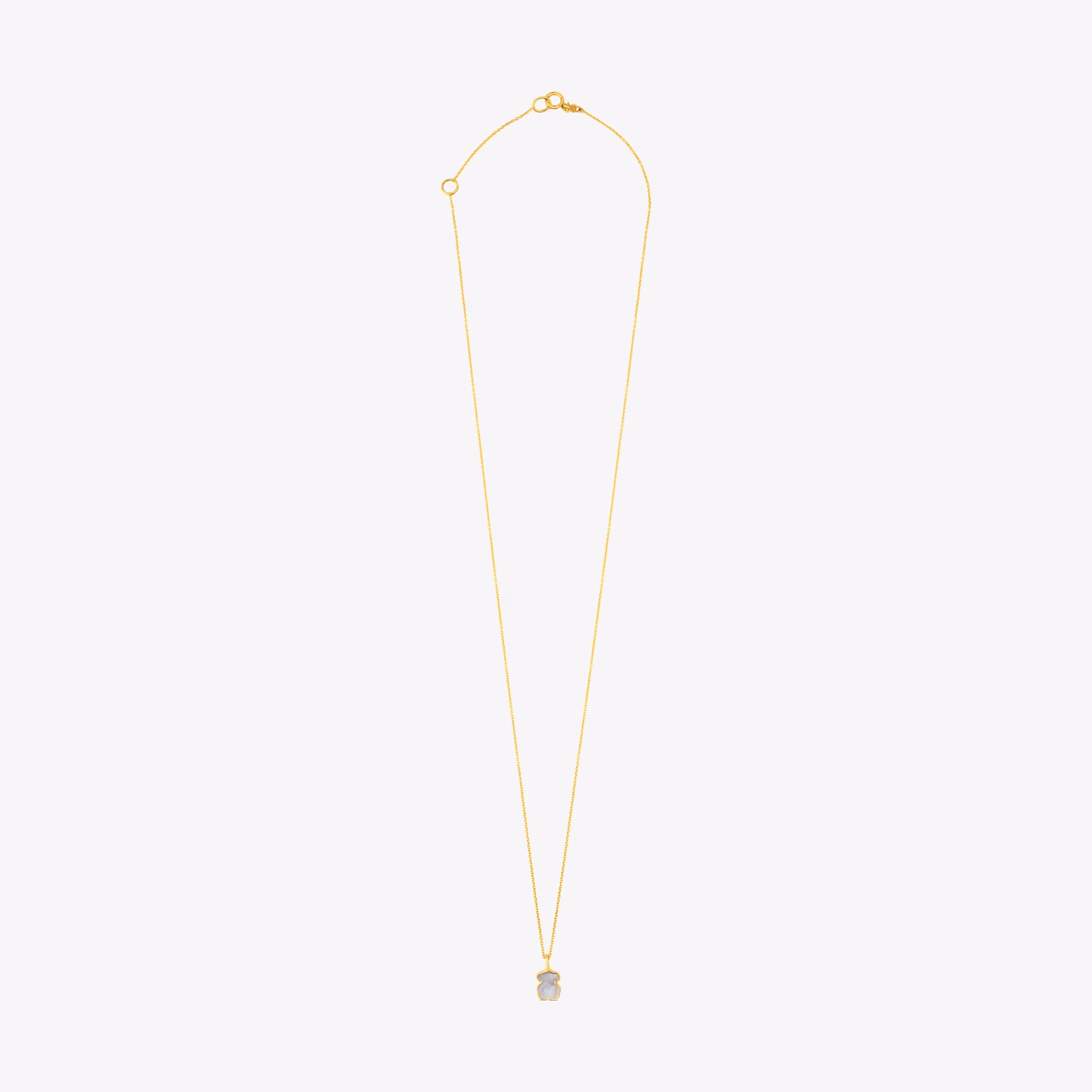 Collar oso de oro y nácar XXS