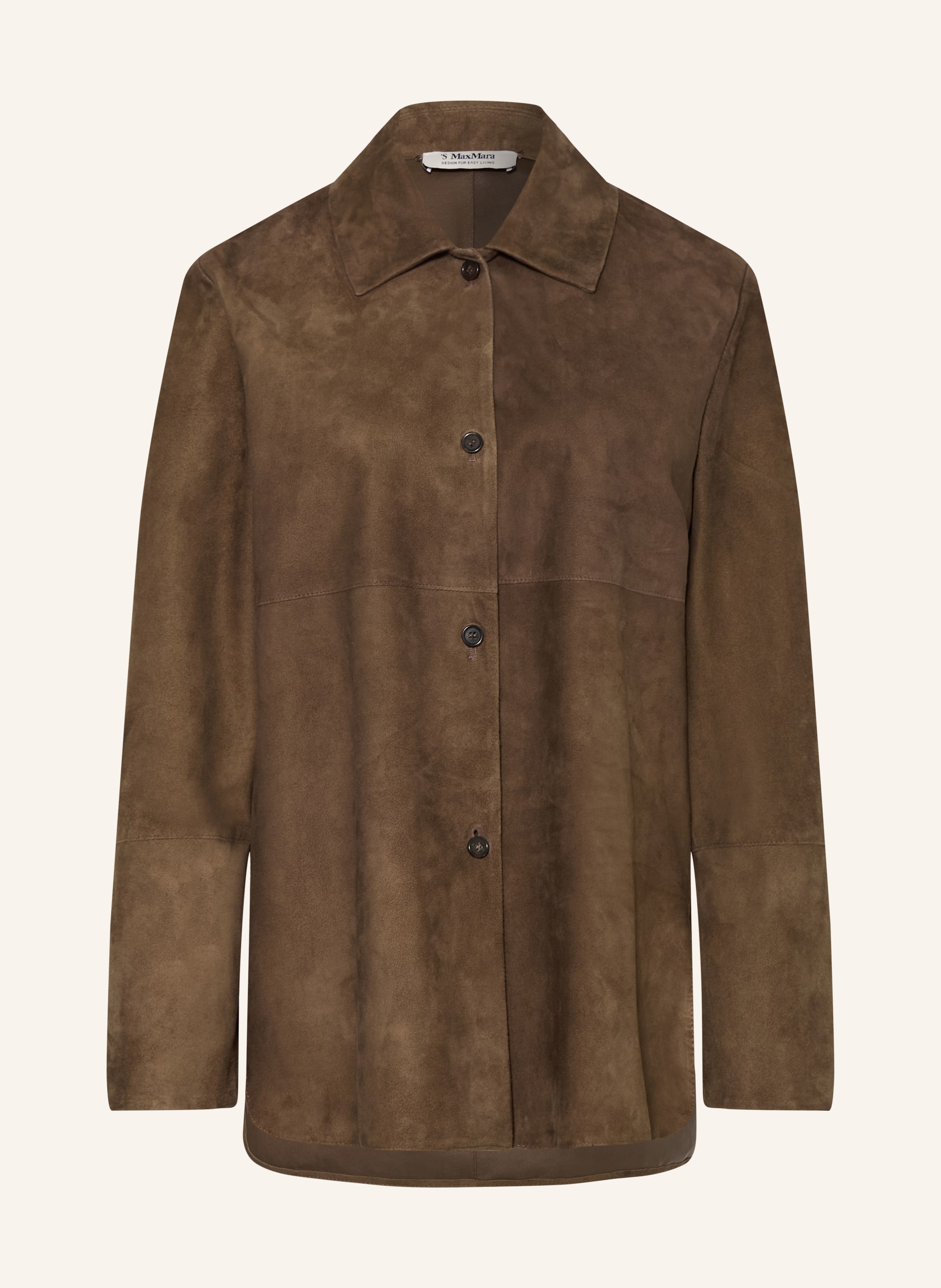S Max Mara Leder-Overshirt GOCCE