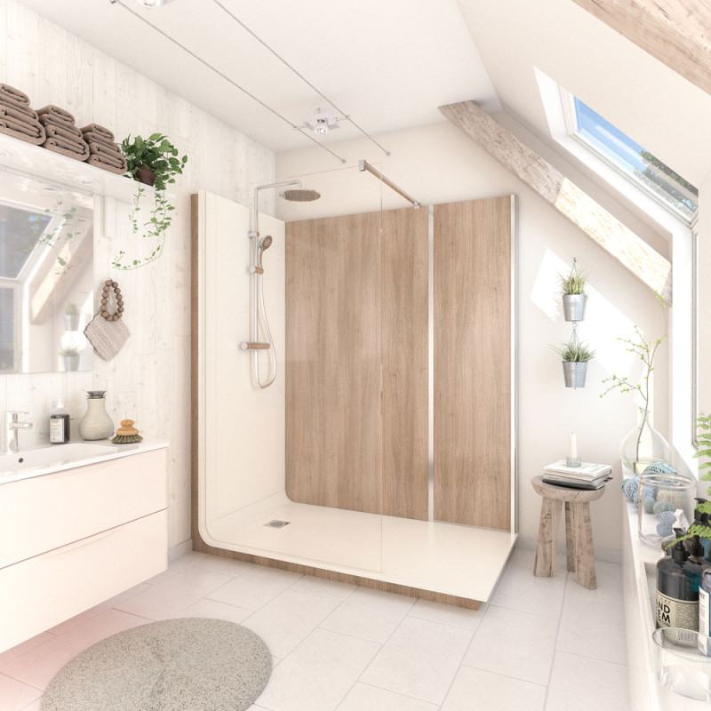 Cabine de douche Serenity bois 80 x 170 cm